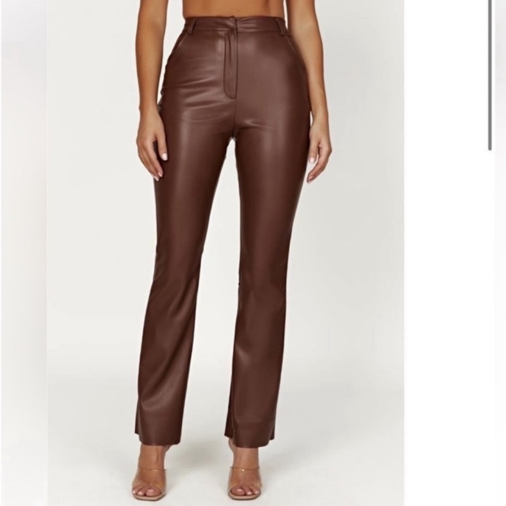 Meshki Laurette Faux Leather Straight Leg Pants